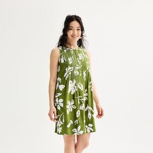 SONOMA | Floral Pintuck Sleeveless Dress